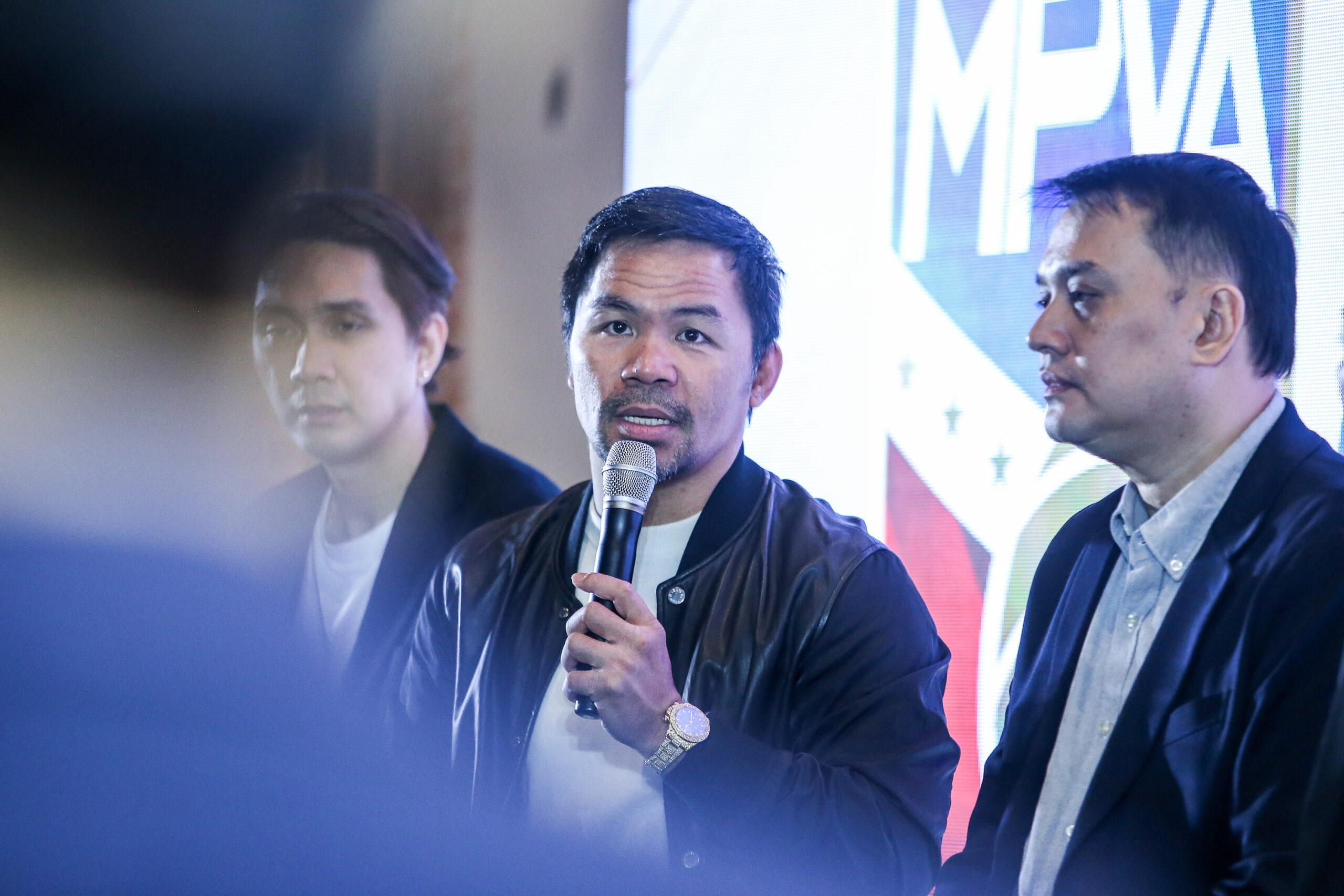 Filipino boxing legend Manny Pacquiao during a press conference