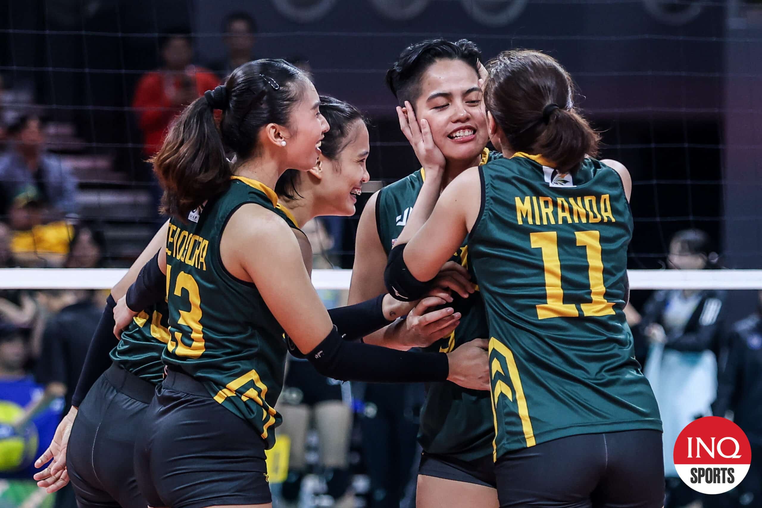 Chenie Tagaod and the FEU Lady Tamaraws in the UAAP Season 87 women's volleyball tournament game.