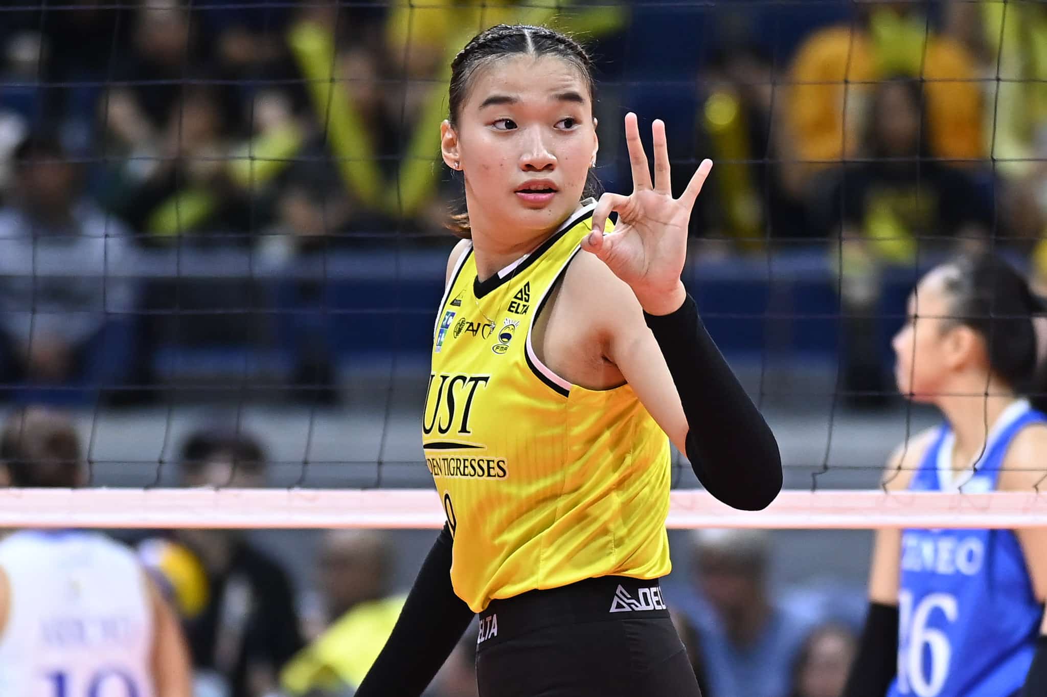 UST Golden Tigresses' Marga Altea during a game against Ateneo Blue Eagles in the UAAP Season 87 women's volleyball tournament.